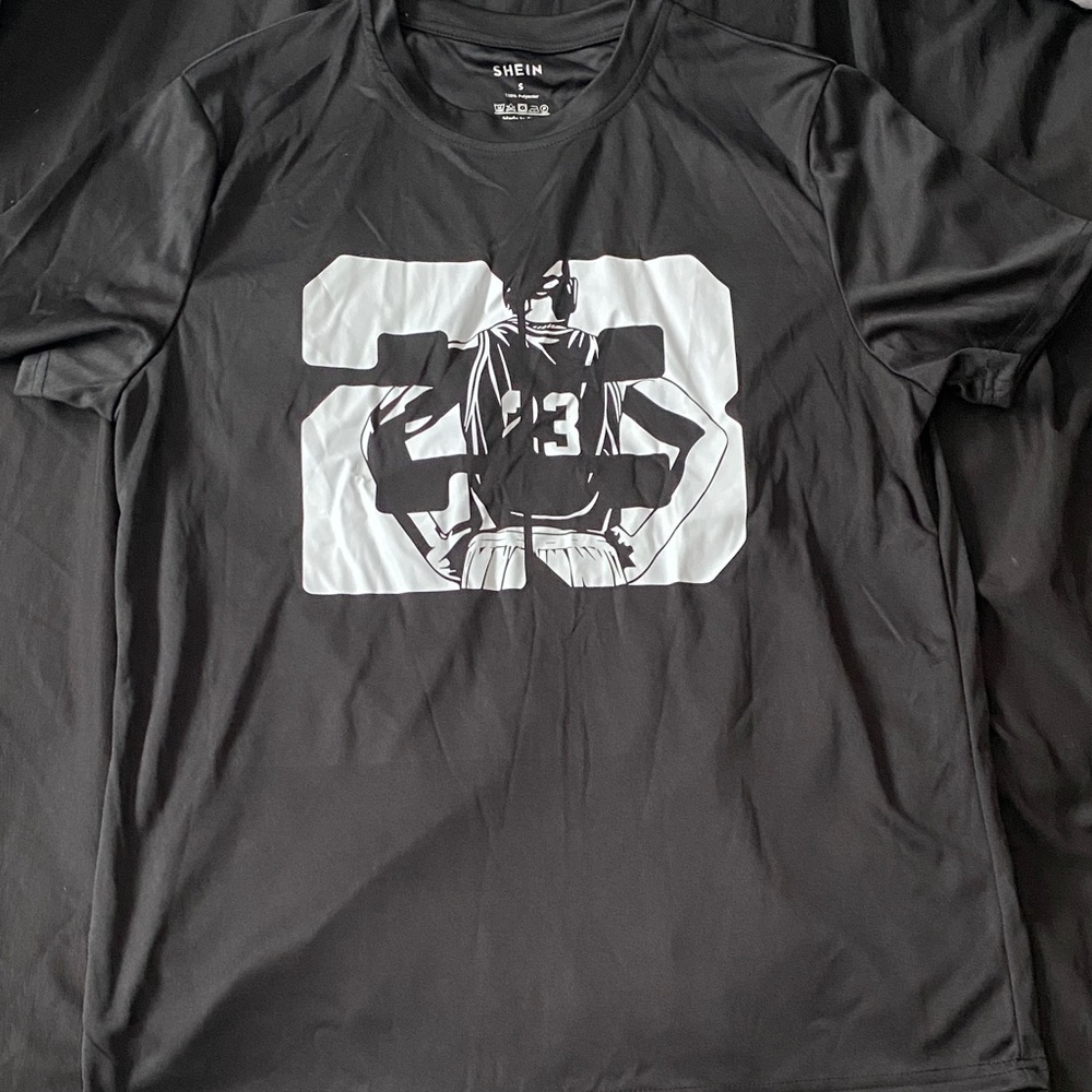 SHEIN Charcoal Graphic Tee with White Design